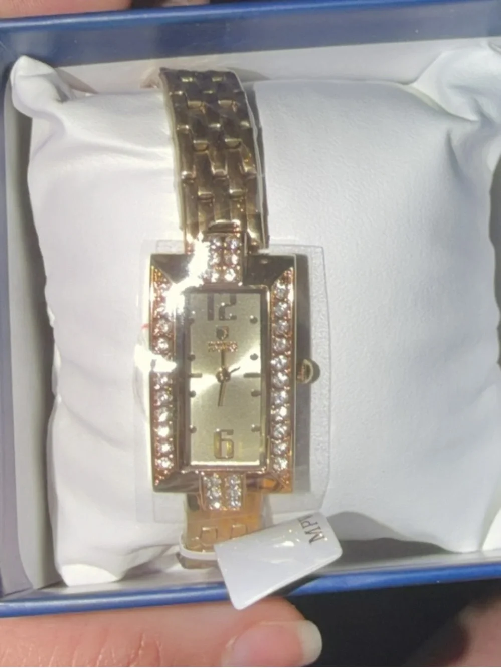 Invicta Gold-Tone Crystal Accent Rectangular Women's Watch